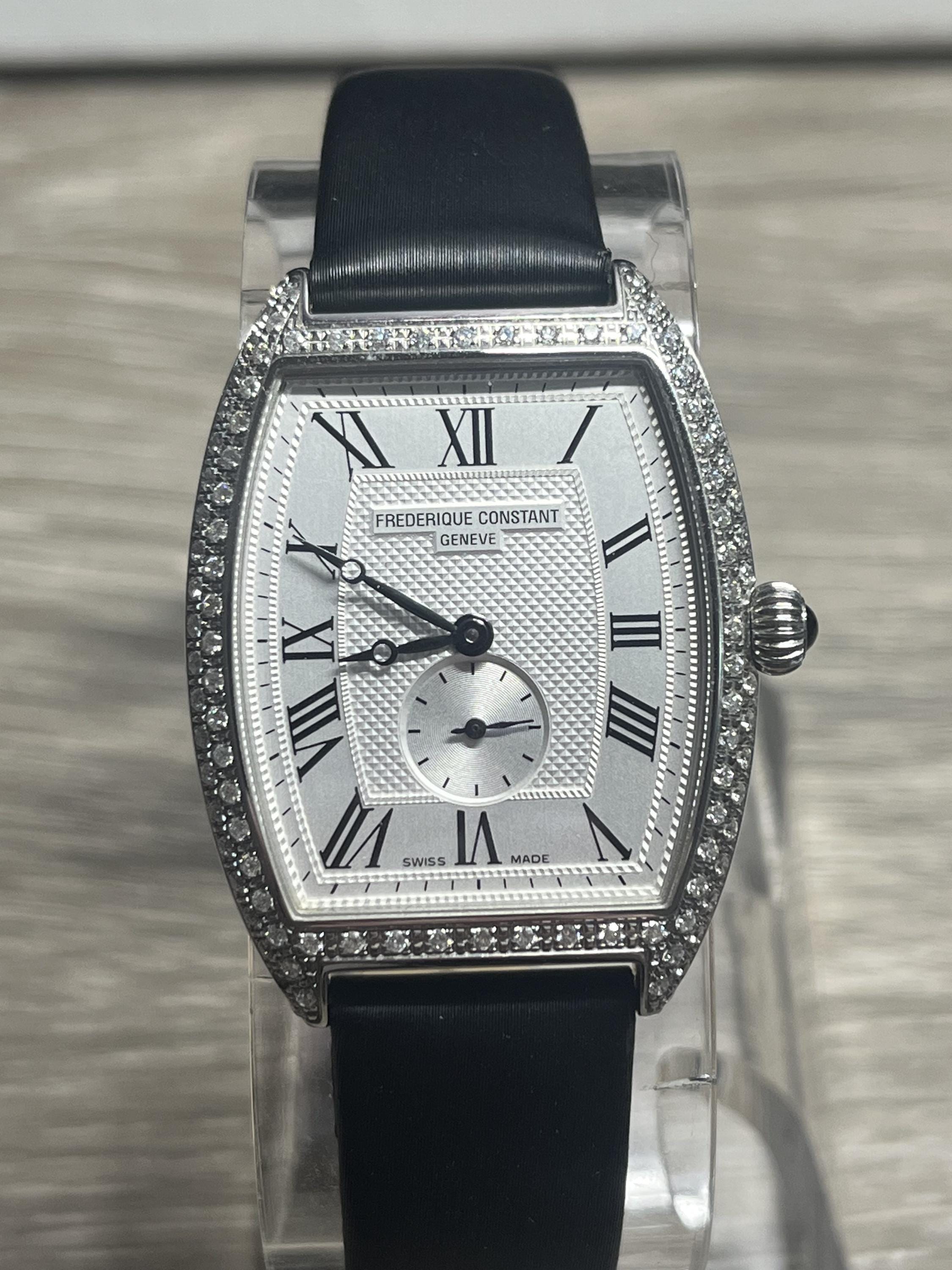 Frederique Constant Diamond Tonneau Wrist Watch - Etsy