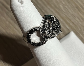 Onyx Black Panther Ring 925 Silver