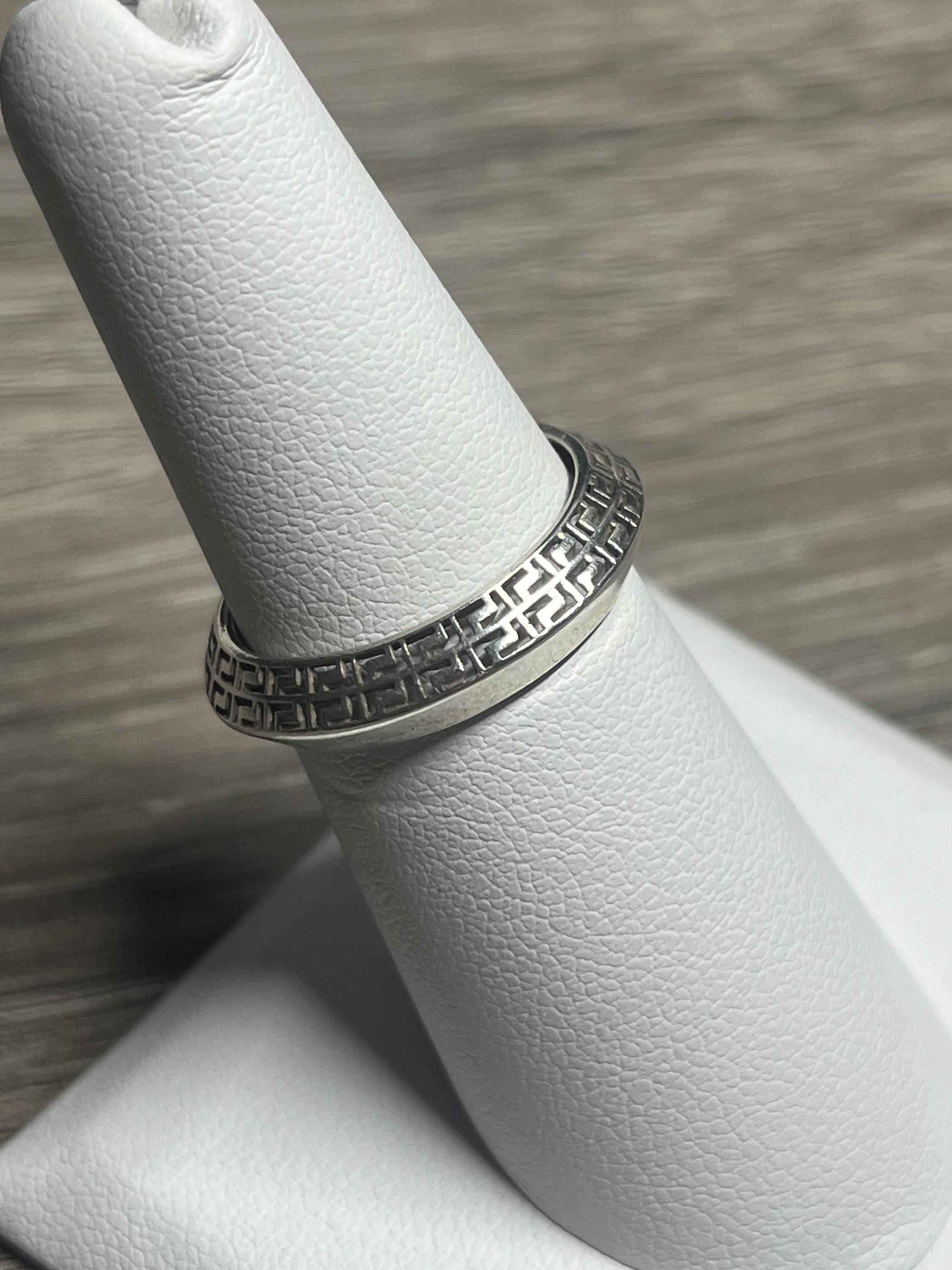 Sterling Silver Greek Cut Ring