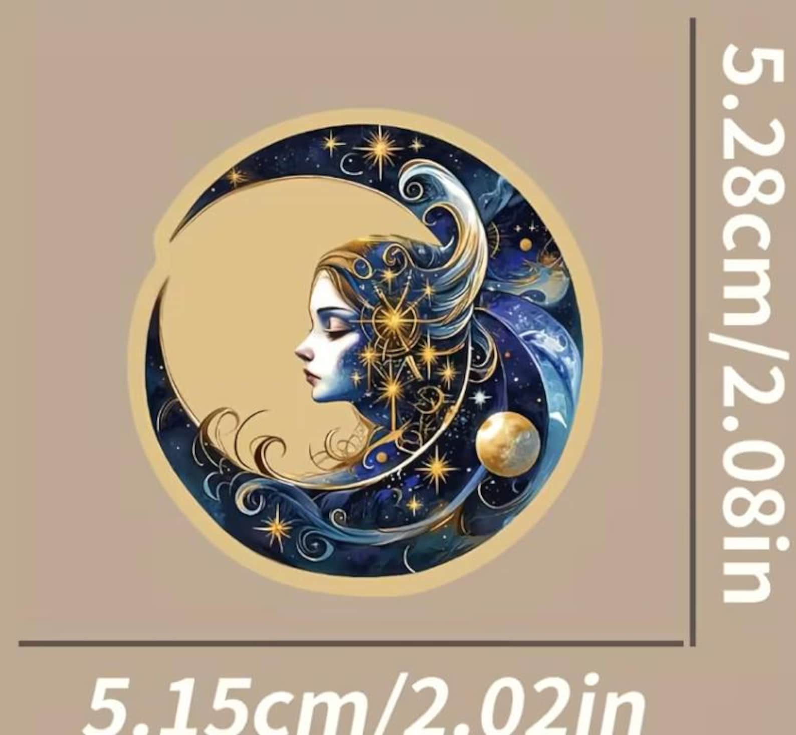 Celestial Stickers Pack, Moon and Stars Astrology Vinyl Decals in Navy ...