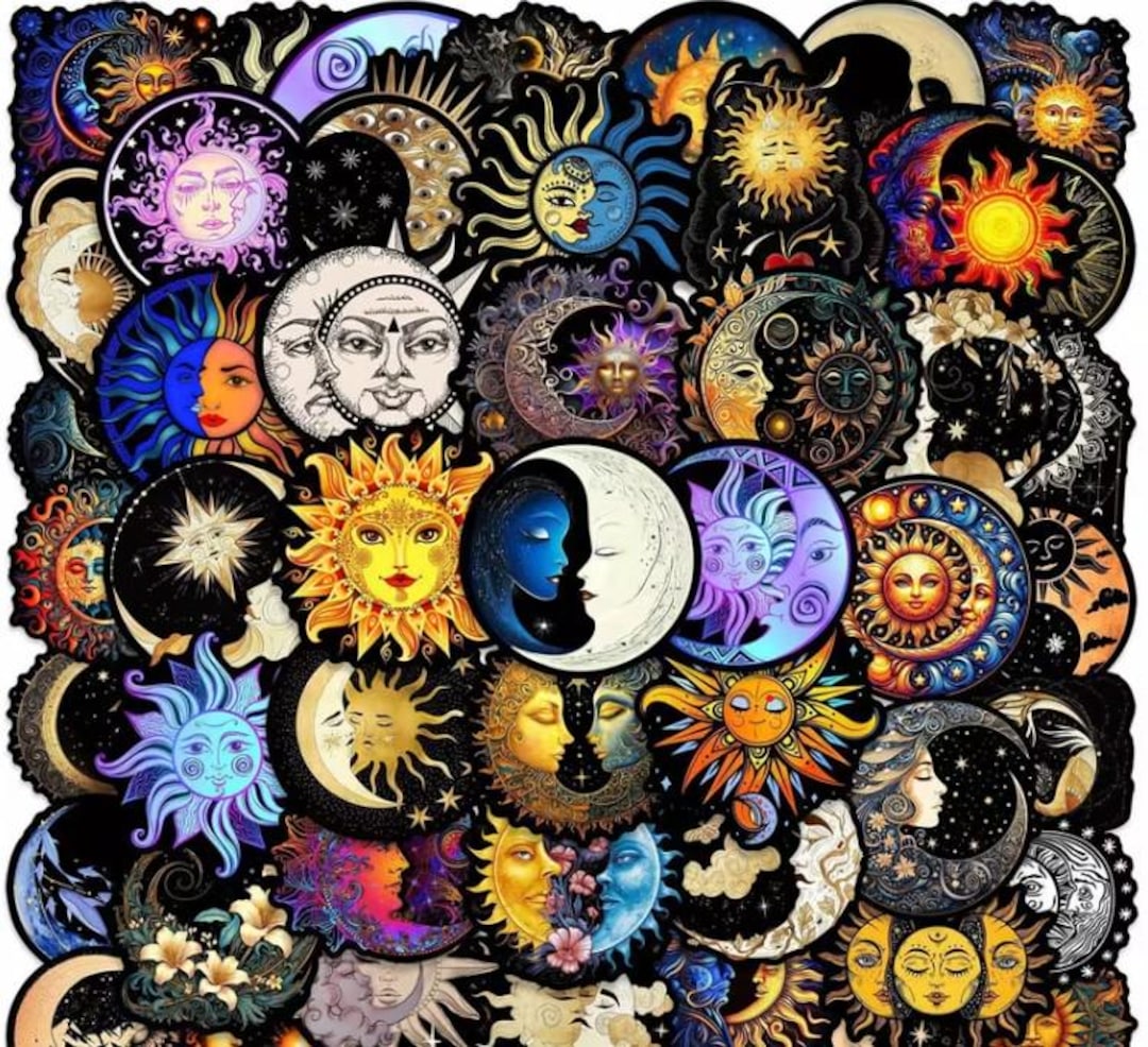 Celestial Sun & Moon Sticker Pack – Astrology Aesthetic Vinyl Decals ...