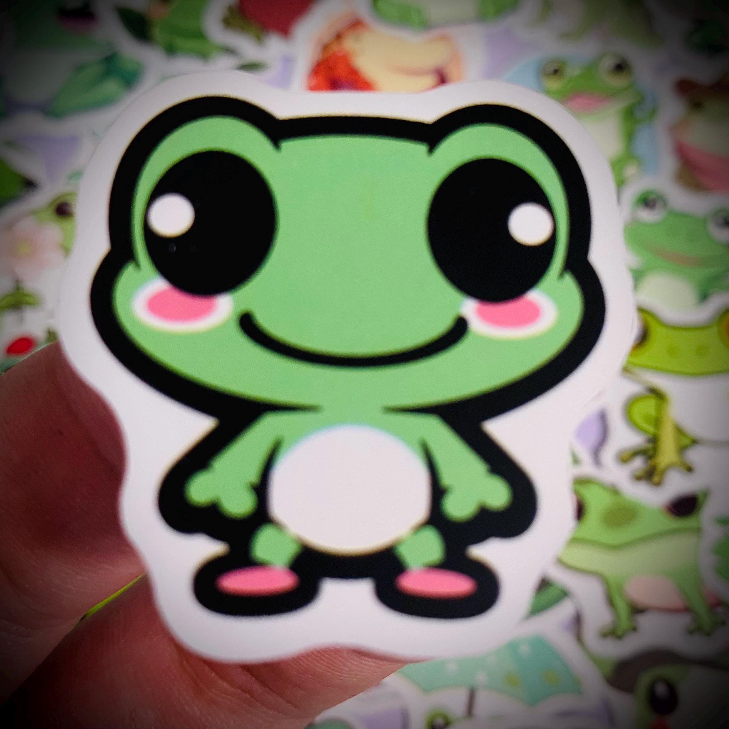 Small Frog Stickers, Waterproof Vinyl Kawaii Cute Frog Sticker Pack ...