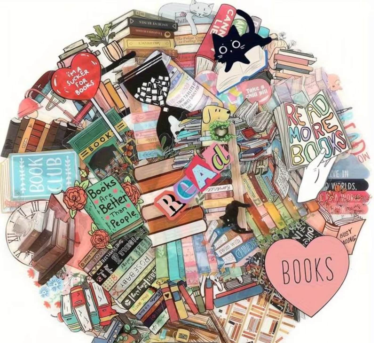 Transparent Book Stickers Reading Sticker Pack Book Lover Journal ...
