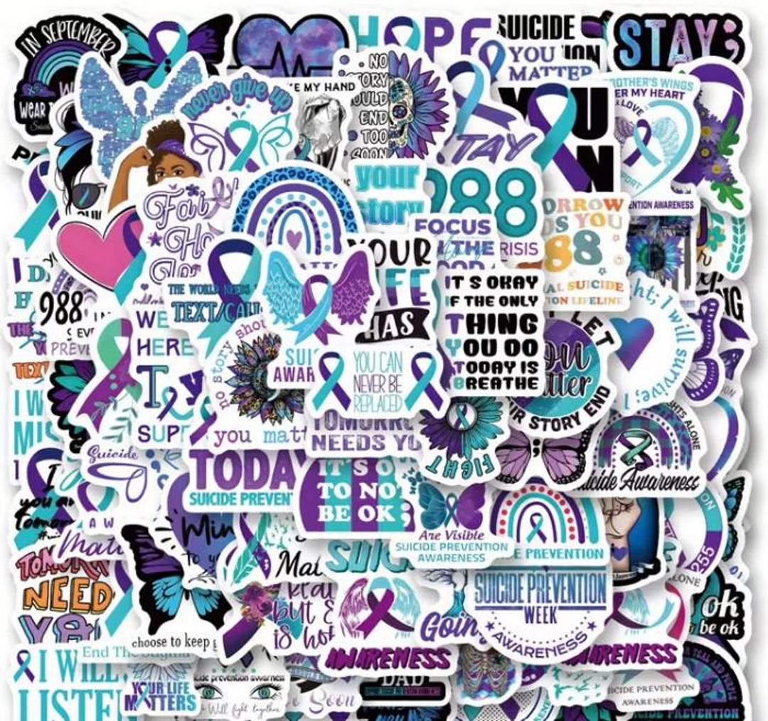 Mental Health Awareness Sticker Pack, Suicide Prevention, You Matter ...