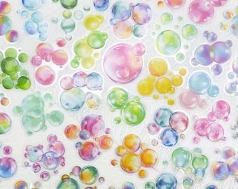 Bubble Sticker Pack, Iridescent Vinyl Decals for Journals Laptops and Water Bottles, Shiny Y2K Aesthetic Rainbow Stickers