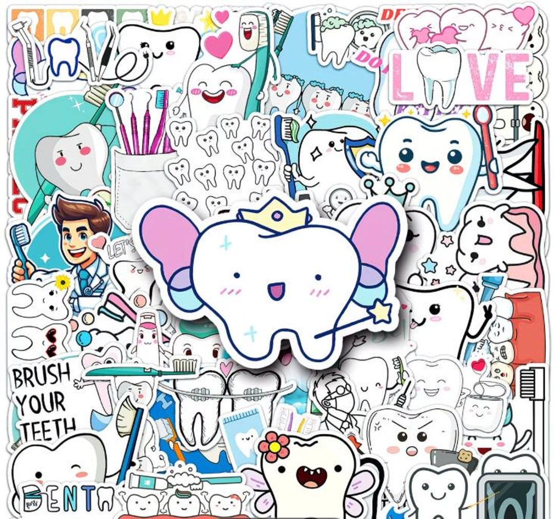 Dental Stickers, Tooth Fairy Sticker Pack, Dentist Stickers, Cute Tooth ...
