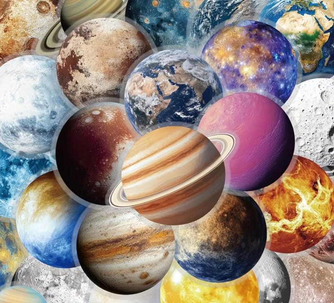 Transparent Planet Stickers Solar System Space Sticker Pack Galaxy ...
