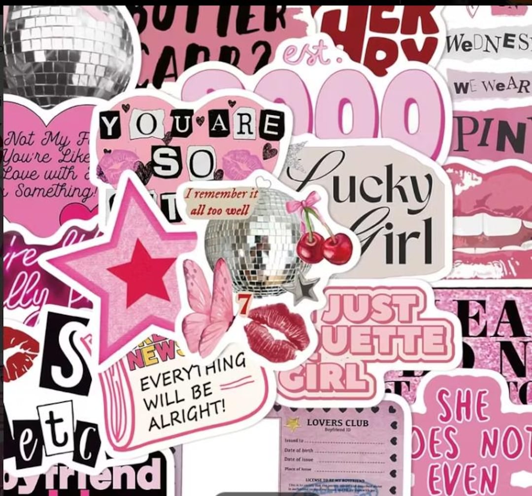 Pink Y2K Stickers 2000s Aesthetic Sticker Pack Girly Pop Retro Sticker ...