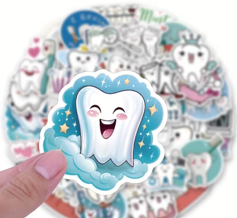 Dental Stickers, Tooth Fairy Sticker Pack, Dentist Stickers, Cute Tooth ...