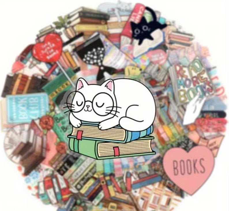 Transparent Book Stickers Reading Sticker Pack Book Lover Journal ...