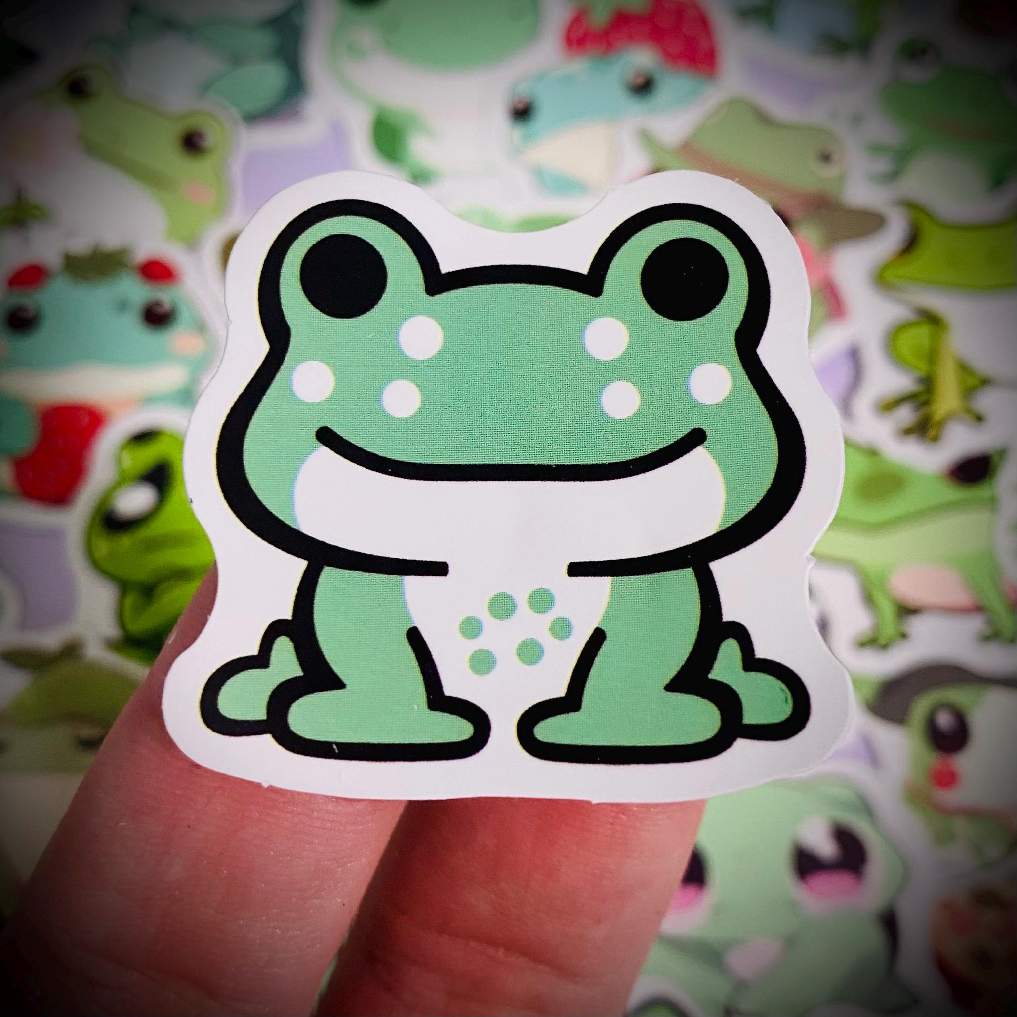Small Frog Stickers, Waterproof Vinyl Kawaii Cute Frog Sticker Pack ...