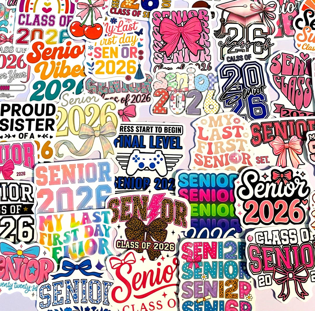 Senior 2026 Stickers, Class of 2026 Vinyl Stickers for Laptops, Water ...