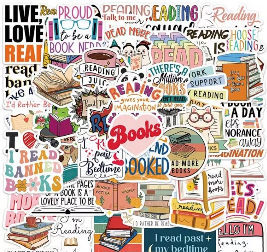 Book Sticker Pack Reading Stickers, Book Lover Gift, Bookish Aesthetic ...