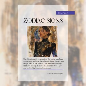 Páginas del Grimorio del Zodíaco de Brujería, Signo de Escorpio, Horóscopo del Zodíaco, 12 Signos del Zodíaco, Lectura Astrológica, Carta Astral, Horóscopo,