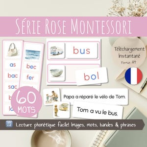 Französisches Montessori Pink Series Lesepaket | PDF zum Ausdrucken