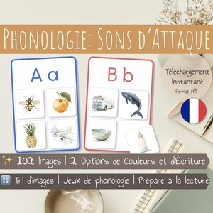 Franse beginklanken passend | Bijpassende begingeluiden | Phonics-kaarten | Kaarten sorteren | Montessori-geïnspireerd | Afdrukbaar