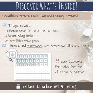 Snowflakes Pattern Cards – Pattern Recognition Games – Copy Complete Extend the Pattern ...