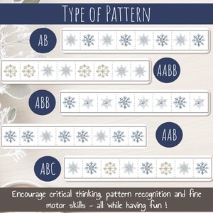 Snowflakes Pattern Cards – Pattern Recognition Games – Copy Complete ...