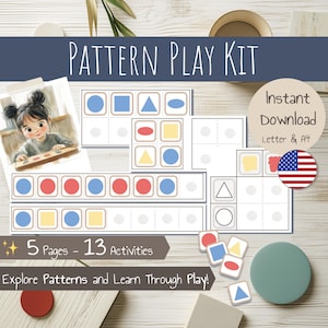 Pattern Play Kit – Printable Activity – Educational color and shape matching games - Toddler and Preschool Learning – Montessori-Inspired