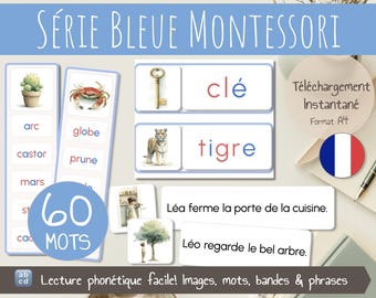 French Montessori Blue Series Reading Pack | Early Reading Printable PDF