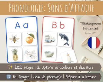 French Beginning Sounds Matching | Matching Initial Sounds  | Phonics Cards | Sorting Cards | Montessori inspired | Printable