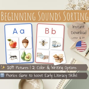 Phonologie Jeu des Sons d'attaque |  Atelier phonologie | Cartes en ANGLAIS | Activité de tri | Ressource Éducative Montessori