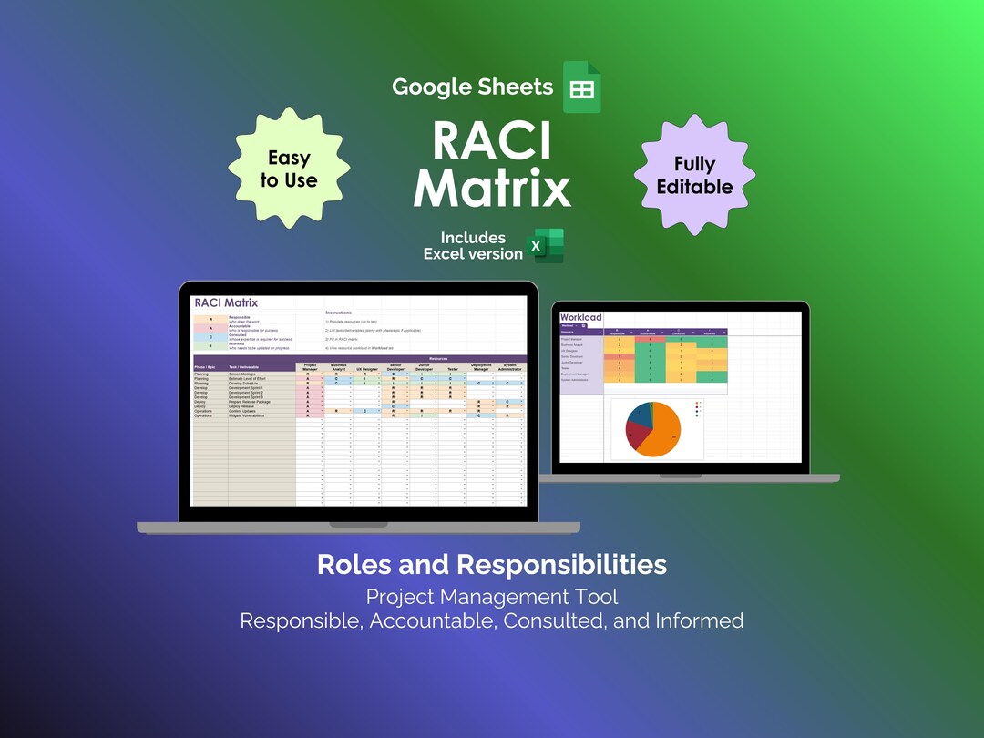 RACI Matrix Template Google Sheets Project Management Tool ...