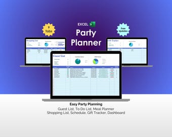 Plantilla de Excel para planificador de eventos, hoja de cálculo, planificación de fiestas, lista de invitados, cronograma, seguimiento de presupuesto, bodas, cumpleaños, organizador digital, paquete de herramientas