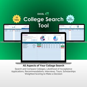 大学検索Excelツール - 大学を比較、出願状況を追跡、合格の可能性、奨学金、入学の決定、推薦
