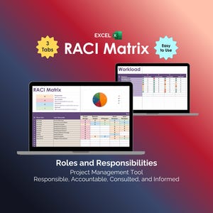 RACI Matrix Excel Project Management Tool PMBOK Template Responsibility Assignment Matrix Roles Responsible Accountable Consulted Informed
