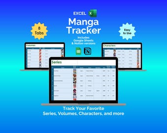 Manga Reading Log Excel Template Manga Tracker Manhwa Tracker Webtoon Tracker Reading Journal Reading List Graphic Novel Tracker Spreadsheet