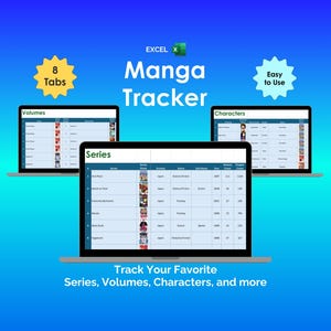Manga Reading Log Excel Template Manga Tracker Manhwa Tracker Webtoon Tracker Reading Journal Reading List Graphic Novel Tracker Spreadsheet