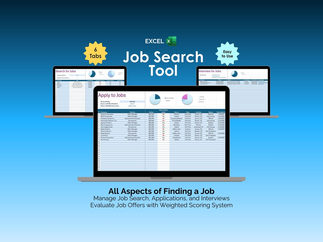 Job Search Tracker Excel Template Job Application Tracker Interview ...
