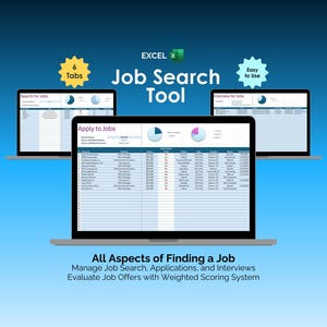 Job Search Tracker Excel Template Job Application Tracker Interview Schedule Dashboard Offer Comparison Tool Career Organizer Spreadsheet