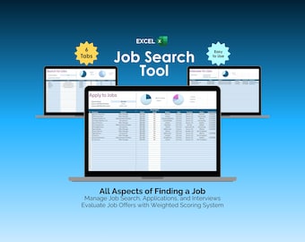 Job Search Tracker Excel Template Job Application Tracker Interview Schedule Dashboard Offer Comparison Tool Career Organizer Spreadsheet
