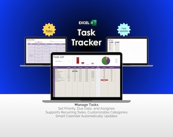 To Do List Excel Template Task Tracker Daily Planner Productivity Organizer Work Schedule Manager Habit Tracker Spreadsheet Tool