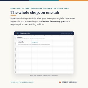 Etsy Product Tracker Spreadsheet, Listing Inventory and Competitor Analysis Template for Handmade Sellers, Excel Google Sheets image 6