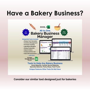 Have a Bakery Business?  Consider our similar tool designed just for bakeries.
