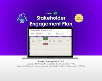 Modèle de plan d'engagement des parties prenantes pour la gestion de projet Outil de suivi Excel de la stratégie de communication avec les parties prenantes Outil d'analyse des parties prenantes du PMBOK