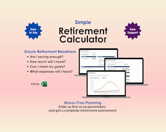 Retirement Excel Calculator Pension Tracker Financial Independence Investment Savings Plan Retirement FIRE Goals 401k Retirement Readiness
