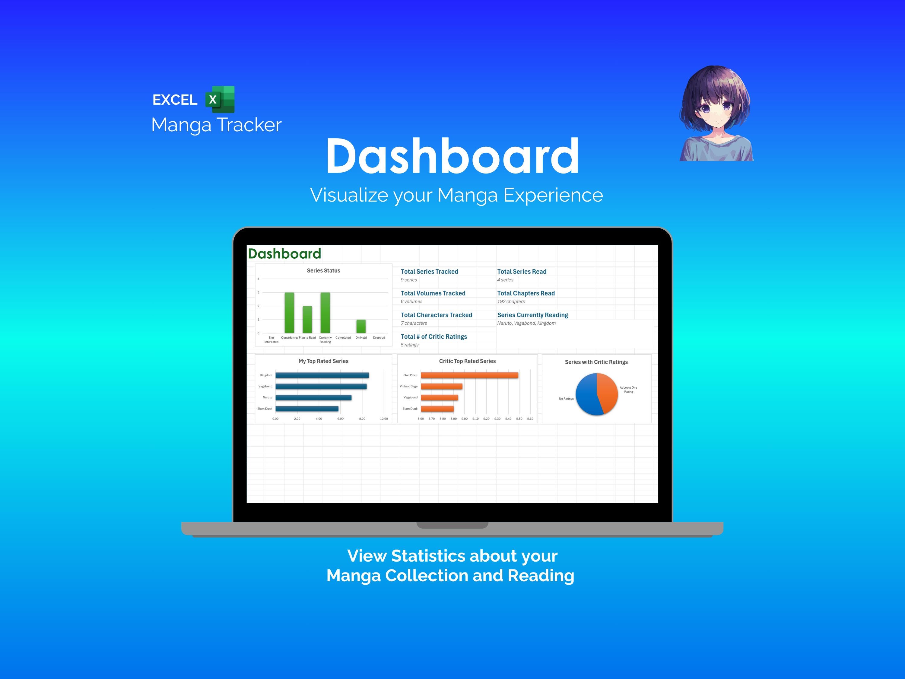 Manga Reading Log Excel Template Manga Tracker Manhwa Tracker Webtoon ...
