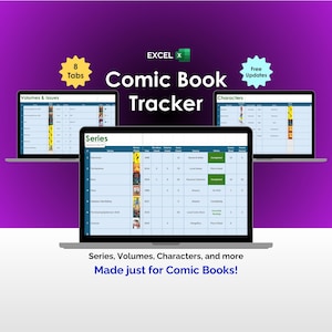 Rastreador de histórias em quadrinhos Banco de dados de coleções de quadrinhos Diário de leitura de quadrinhos Biblioteca digital de mangás Planilha de fanfics do Excel Planejador de histórias em quadrinhos