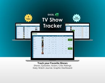 Tv-programmatracker Excel-spreadsheet Afleveringslogboek Acteurstracking Criticibeoordelingen Streamingserietracker Bingewatchen Journaal Kijklogboek