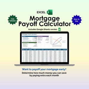 Mortgage Payoff Calculator Excel Template Amortization Tracker Extra ...