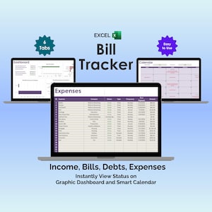 Bill Payment Tracker Excel Spreadsheet Expense Tracker Budget Planner Personal Finance Calendar Bill Organizer Paycheck Budgeting Tool