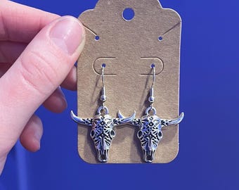 Bull skull earrings