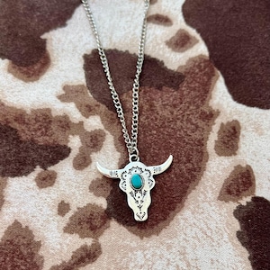 Bull skull necklace