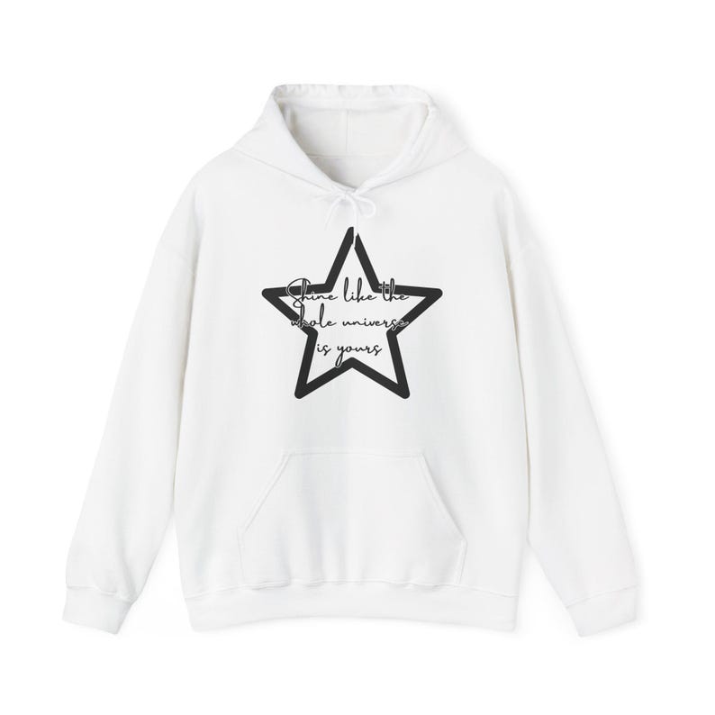 Inspirational Star Hoodie: "Shine Like the Universe" - Cozy Everyday Wear image 1
