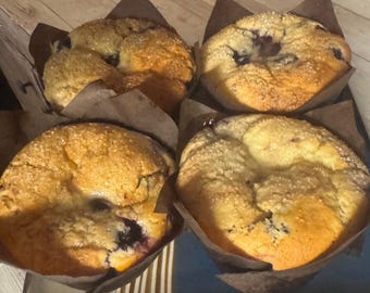 Jumbo Gluten-Free Lemon Blueberry Muffins: 4-Pack Treat
