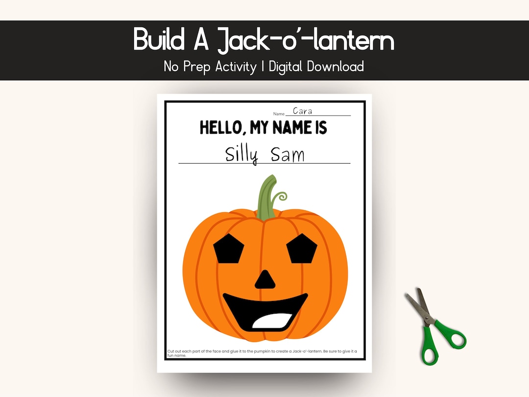 Build a Jack-o'-lantern Activity, Halloween Craft (digital Download) - Etsy